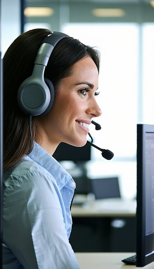call center agent with a screen-1